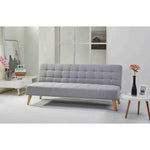 3 Seater Sofa Futon Bed Fabric Lounge Couch - Grey/Beige