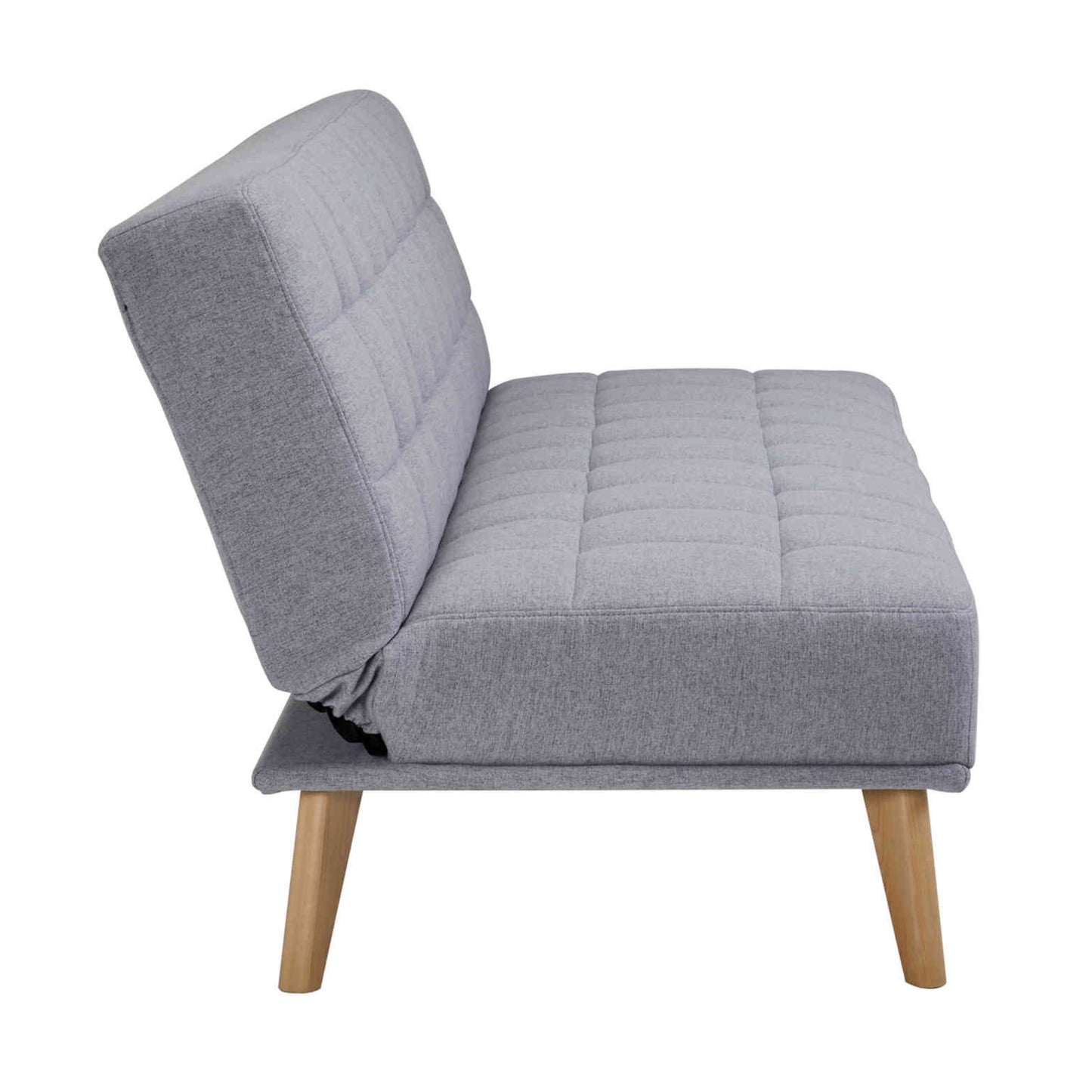 3 Seater Sofa Futon Bed Fabric Lounge Couch - Grey/Beige