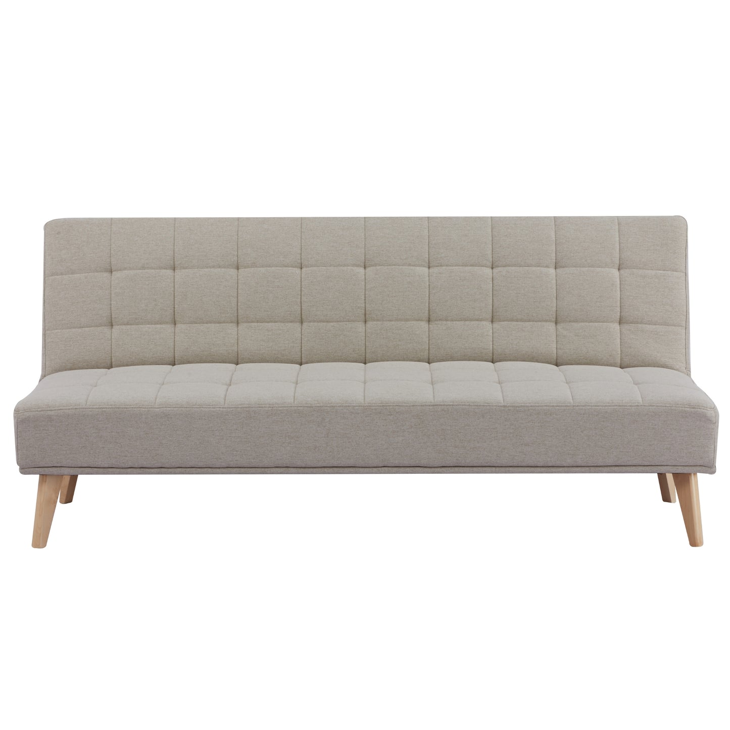 3 Seater Sofa Futon Bed Fabric Lounge Couch - Grey/Beige