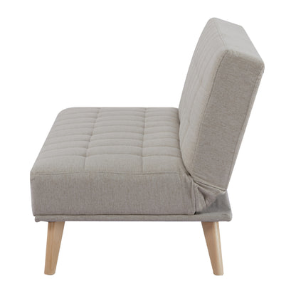 3 Seater Sofa Futon Bed Fabric Lounge Couch - Grey/Beige