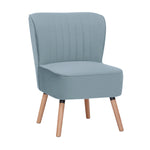 1 Seater Sofa Accent Chair Fabric Uplholstered Lounge Couch - Light Blue