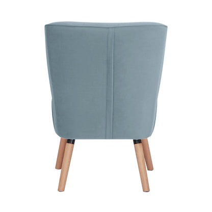1 Seater Sofa Accent Chair Fabric Uplholstered Lounge Couch - Light Blue
