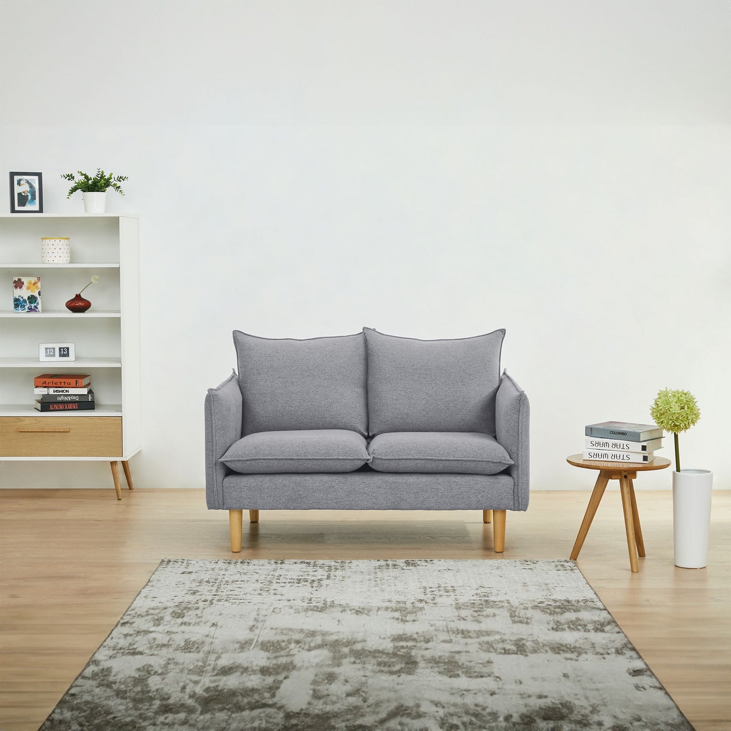 2/3 Seater Fabric Sofa Lounge Couch Grey/Dark Grey