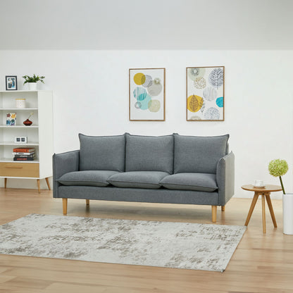 2/3 Seater Fabric Sofa Lounge Couch Grey/Dark Grey