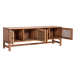 Entertainment Tv Unit 160Cm 4 Door Mindi Wood Rattan - Brown