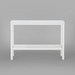 Console Hallway Entry Table 110Cm Mindi Timber Wood Rattan  - White