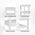 Coffee Side Table Laptop Desk Bedside Sofa End Tables Mindi Wood - White