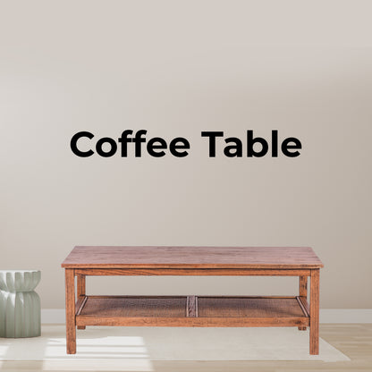 Coffee Table 110Cm Mindi Timber Wood Rattan Weave - Brown