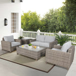 131Cm Wicker Rattan Outdoor Coffee Table