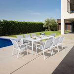 2Pc Set Aluminium Outdoor Dining Table Chair White