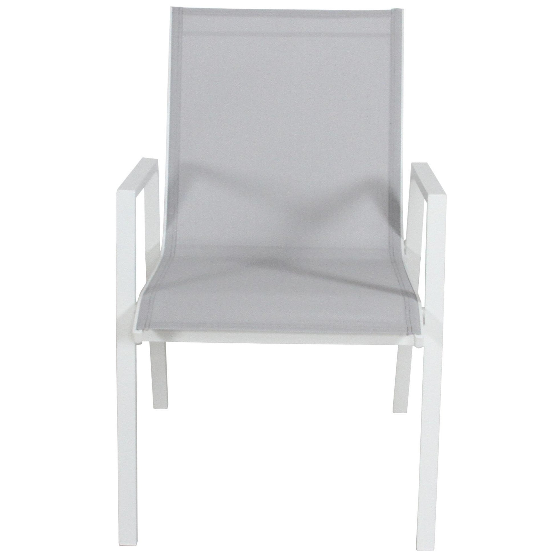 2Pc Set Aluminium Outdoor Dining Table Chair White
