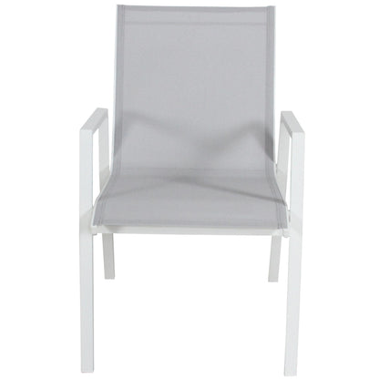 2Pc Set Aluminium Outdoor Dining Table Chair White