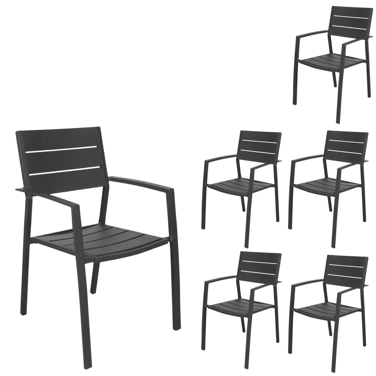 9Pc 200Cm Outdoor Trestle Dining Table Chair Set Grey/White - Gunmetal