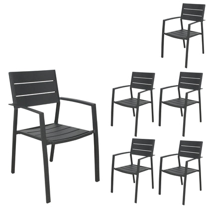 9Pc 200Cm Outdoor Trestle Dining Table Chair Set Grey/White - Gunmetal