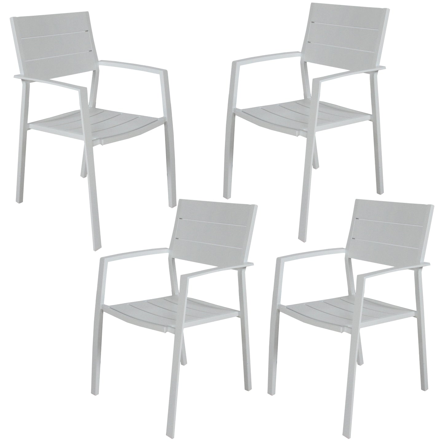 9Pc 200Cm Outdoor Trestle Dining Table Chair Set Grey/White - Gunmetal