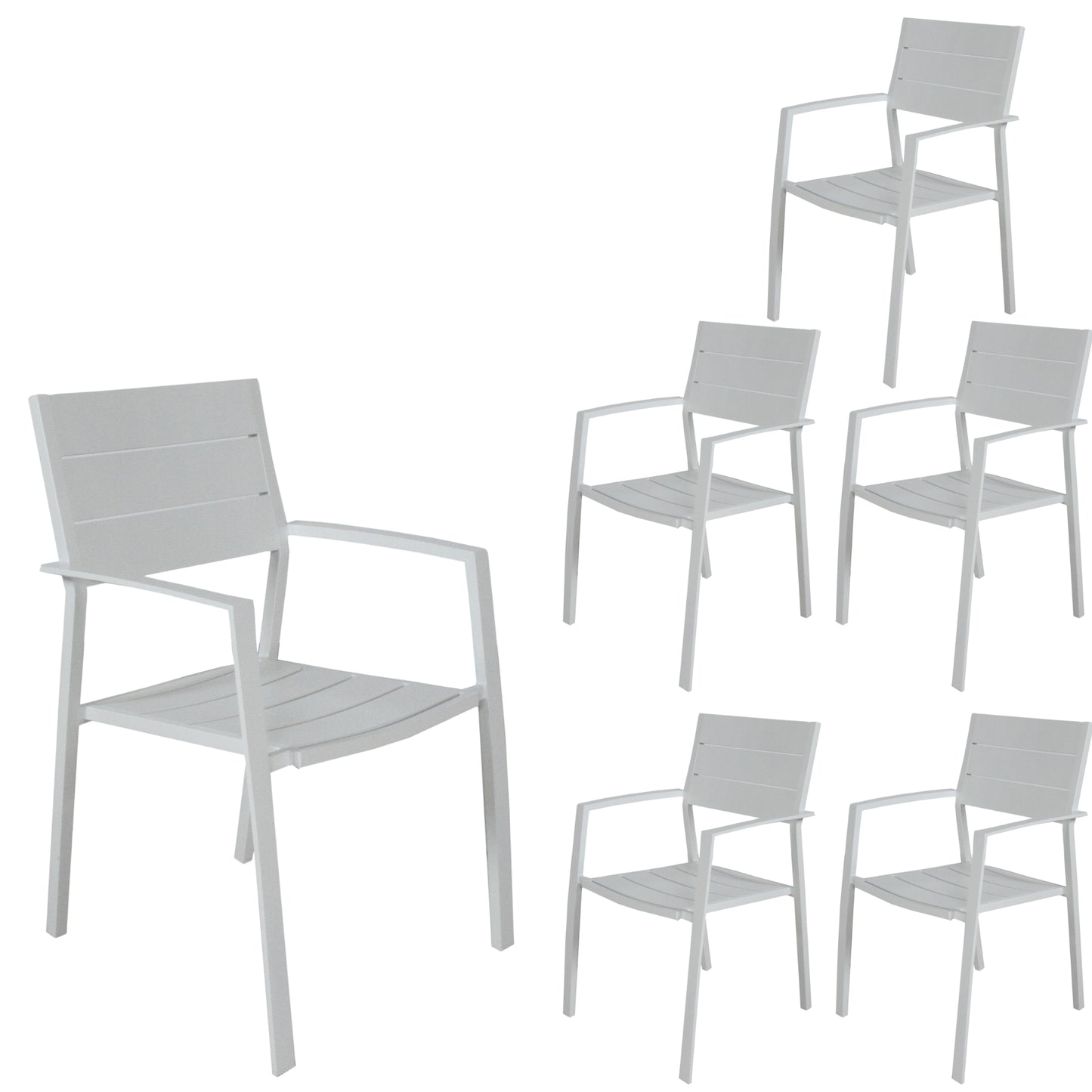 9Pc 200Cm Outdoor Trestle Dining Table Chair Set Grey/White - Gunmetal