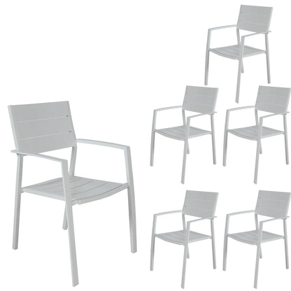 9Pc 200Cm Outdoor Trestle Dining Table Chair Set Grey/White - Gunmetal