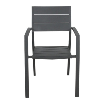 9Pc 200Cm Outdoor Trestle Dining Table Chair Set Grey/White - 8-seater