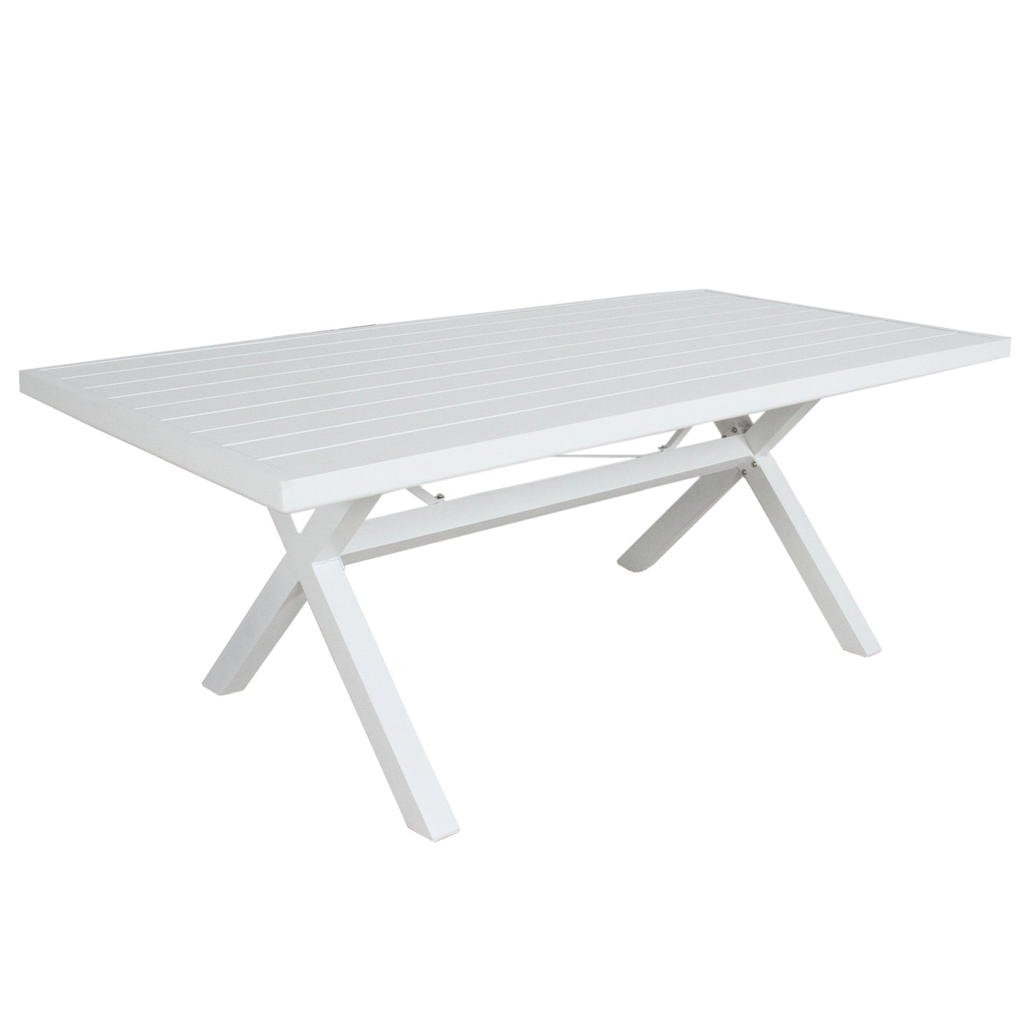 9Pc 200Cm Outdoor Trestle Dining Table Chair Set Grey/White - 8-seater