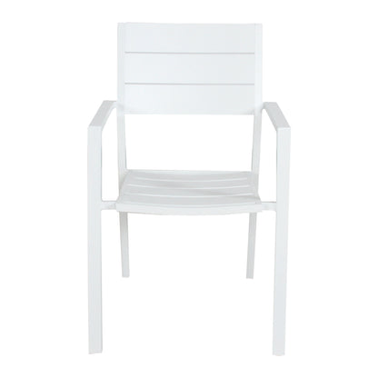 9Pc 200Cm Outdoor Trestle Dining Table Chair Set Grey/White - 8-seater