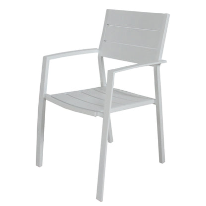 9Pc 200Cm Outdoor Trestle Dining Table Chair Set Grey/White - 8-seater