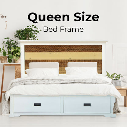 Bed Frame Queen Size Mattress Base With Storage Drawers - Multi Color
