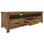 Etu Entertainment Tv Unit 174Cm 3 Drawer Solid Mt Ash Wood - Brown