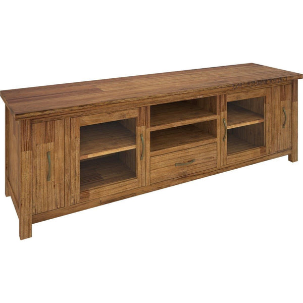  Entertainment Tv Unit 223Cm 2 Door 2 Drawer Mt Ash Wood - Brown