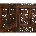 4 Panel Room Divider Screen Privacy Shoji Timber Wood Stand - Burnt