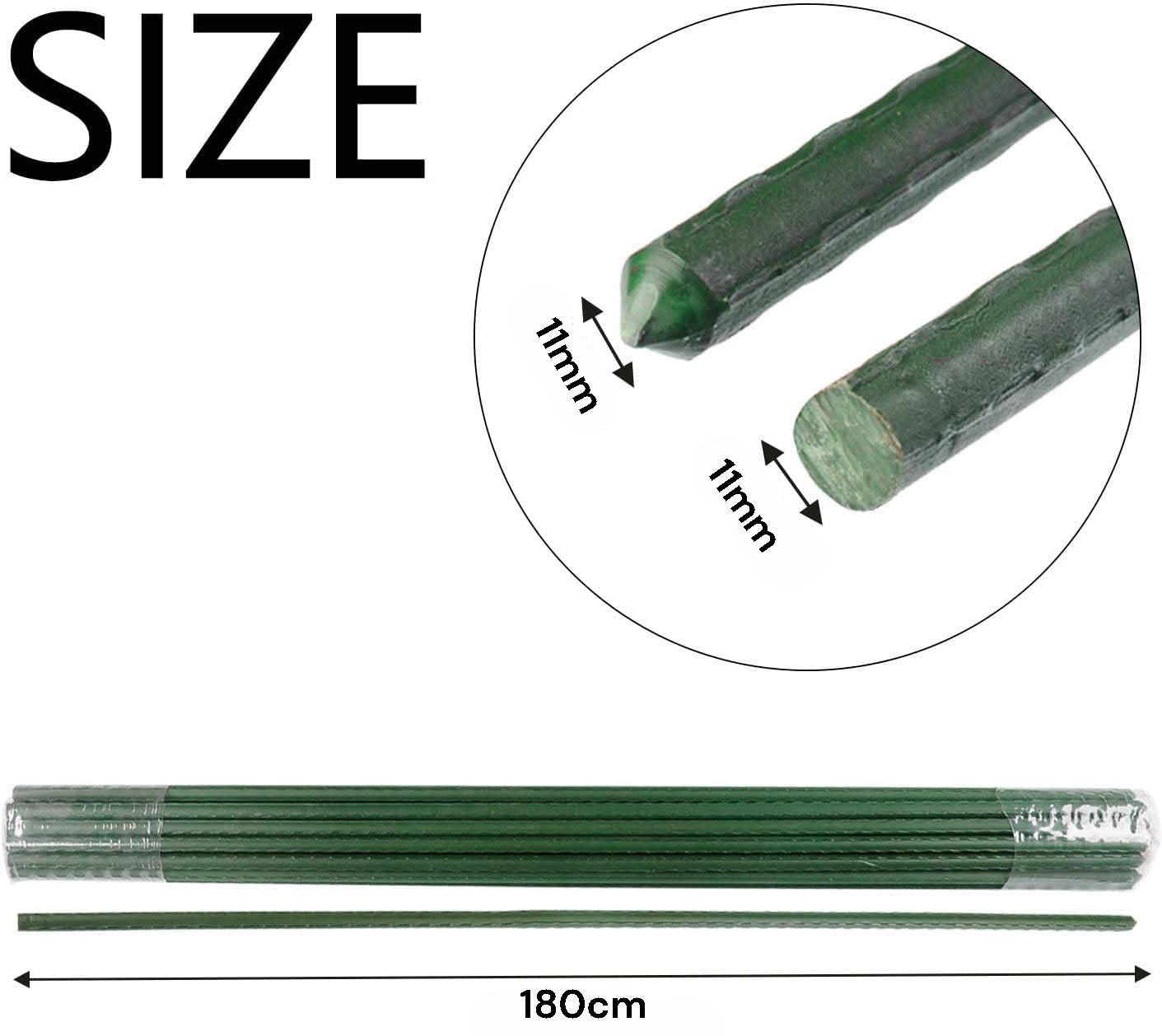 Steel Stakes For Garden Plant Support (11Mm X 180Cm)