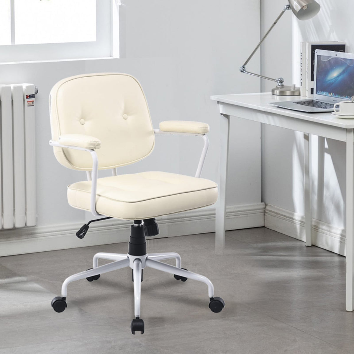 Office Chair Faux Leather White single