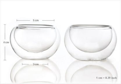 Gongfu Chinese Ceremony Tea Set - 6 Glass Cups With Infuser