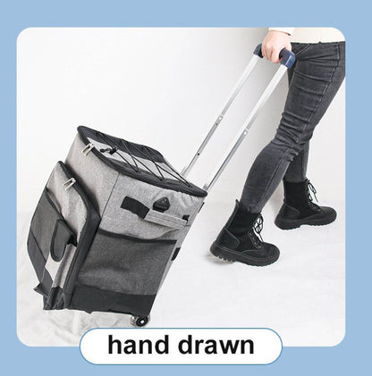 36L Trolley Cooler Picnic Bag for 60 Cans - Grey Elegance