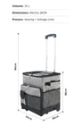 Thermally Insulated Picnic Cooler Trolley - 36L - Grey