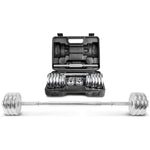 2-in-1 Dumbbell Barbell Set with Case 30kg