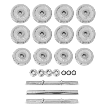 2-in-1 Dumbbell Barbell Set with Case 30kg