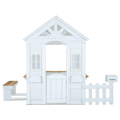 Kids Teddy Cubby House In White (V2) With Floor
