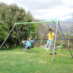 Kids Lynx 4 Station Swing Set With Slippery Slide
