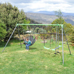 Kids Lynx 4 Station Swing Set With Slippery Slide
