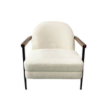 Polyester Upholstered Arm Chair With Black Metal Legs