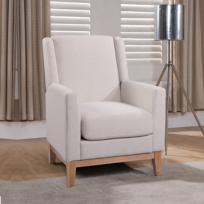Elegant Beige Armchair - Upholstered Fabric Lounge Chair