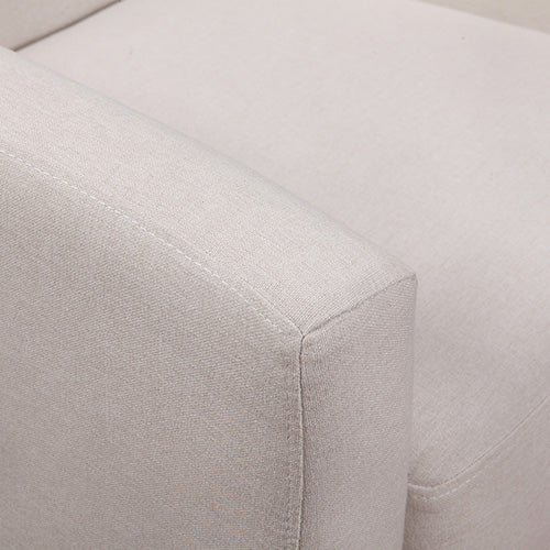 Elegant Beige Armchair - Upholstered Fabric Lounge Chair