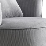 Grey Stripe Fabric Upholstered Arm Chair With Rotating Base
