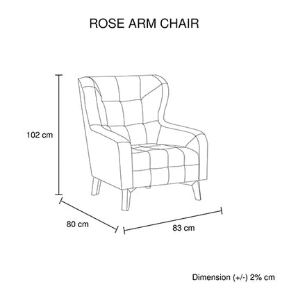 High-Back Accent Armchair - Designer Fabric Upholstery & Wooden Legs