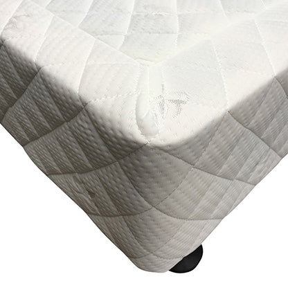 Solid Wood King Mattress Base - Beige with Removable Cover