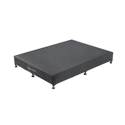 Solid Wood King Mattress Base - Black with Removable Cover