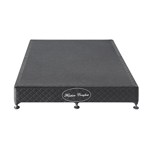 Solid Wood King Mattress Base - Black with Removable Cover