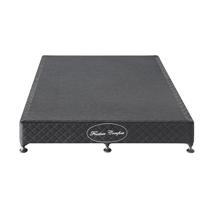 Solid Wood King Mattress Base - Black with Removable Cover