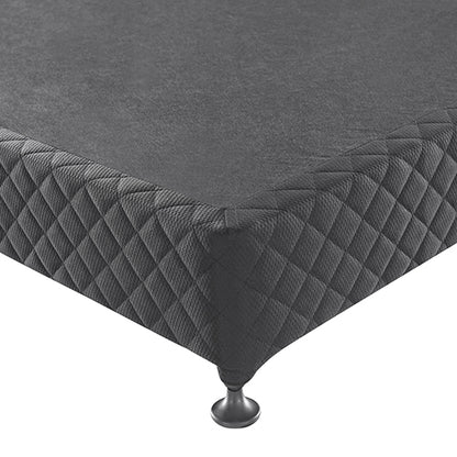 Solid Wood King Mattress Base - Charcoal with Removable Cover