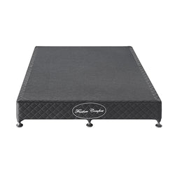 Solid Wood Queen Mattress Base - Charcoal with Removable Cover